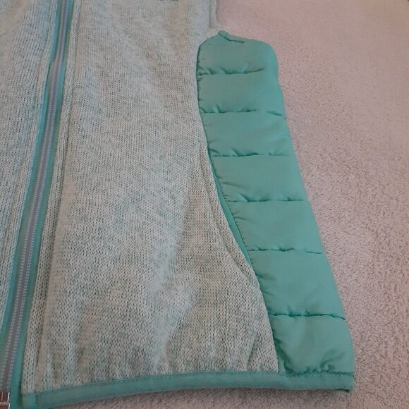 Free Country Girl's Youth Size Medium (10/12) Teal Hybrid Fleece Puffer Vest - Picture 4 of 13